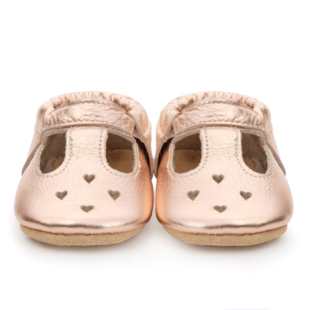 Bird rock baby moccasin rose gold color size US 3